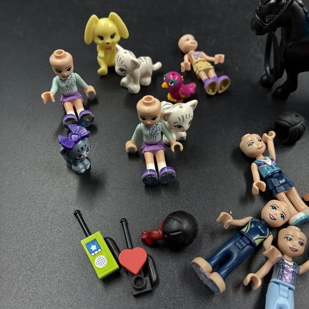 Lego Friends Minifigure, Accessory and Animal Lot Black Horse Equestrian